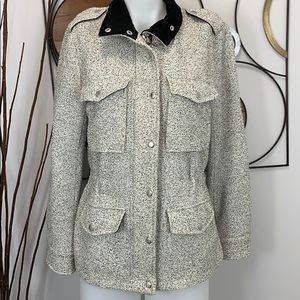 CLUB MONACO Textured Cinch Waist Coat Small